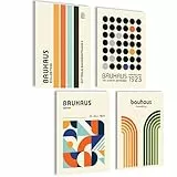 mojoliving Bauhaus Poster Set Bauhaus Bilder Schlafzimmer Deko Aesthetic Bilder Wohnzimmer Poster Vintage Wandbilder Schlafzimmer