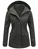 Tuopuda Damen Jacke Sommer Sommerjacke Outdoor Zip Up Hood Mantel Boyfriend Parka mit Taschen Womens Jacket Geschenk für Frauen, Grau, XL