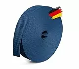 BAUHELD® 10m Universal Gurtband 25mm [Made in Germany] - Gewebe Montage-Band aus Polypropylen - Gurt zum Befestigen, Nähen oder Zubehör für Rucksack, Koffer, Steck-Schnalle, Spannriemen - Dunkelblau