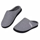 Tofern Hausschuhe Damen Winter, Pantoffeln Damen, Warm Pantoffeln, Weiche&Leichte Memory Baumwolle Streifen Rutschfeste Bequem Slippers für Herbst und Winter