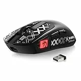 MAMBASNAKE M4 Superlight Kabellose Gaming-Maus, 24000 DPI, 53g Ultraleicht Mouse, PixArt PAW3311, RGB Logo, 400mAh Akku, 2.4G/Bluetooth/Kabelgebundene, Griptape-Set, for PC/Mac, Schwarz