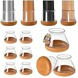 28 Stück Groß Stuhlbeinkappen, Schutzkappen für Stuhlbeine Mit Filz, Stuhl Filzgleiter, Silikon Schutzkappen für Stuhlbeine, Bodenschoner für Stühle(Fit 30.1-40mm)
