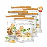 Supplify 6x50g High Protein-Chips mit Sour Cream & Onion Geschmack - Low Carb Eiweißchips zum Abnehmen - Proteinchips kalorienarm, Fitness Snack Alternative