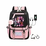Generisch Rucksack für Schule & Reisen Schultaschen Anime-Filmcharakter-Prints wasserdichte tragbare Schultasche Rucksack für Anime Jungen Mädchen Fans