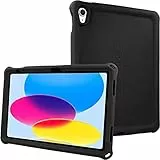 TECHGEAR Bumper Hülle für iPad 11 und 10 Generation, robustes, stoßfestes, weiches Silikon, griffige rutschfeste kinder Hülle mit Displayschutz -Schwarz