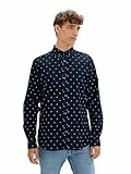 TOM TAILOR Denim Herren Slim Fit Hemd mit Muster, 36101 - Navy Mini Geometric Print, XXL
