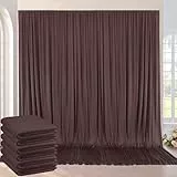NSSONBEN Faltenfreier brauner Hintergrundvorhang für Hochzeit, Party, 6 Paneele, 152x30 cm, braune Polyester-Vorhänge für Vorhang, Hintergrund, Dekoration, Geburtstag, Baby, Zuhause, 9x3 m