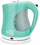 Team Kalorik Elektrischer Wasserkocher, 1 Liter, 2000 W, Kalk- und Partikelfilter, Blau, TKG WK 35 BL