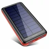 Feob Solar Powerbank 26800mAh, [2024 Upgrade Steuerungs-IC] Solar Ladegerät 2 USB Aufladen Externer Akku Handy Ladegerät Camping Outdoor Kompatibel mit iPhone 15/14/13 Pro Max, Samsung, Huawei etc