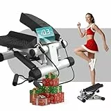 Niceday Mini Stepper für Zuhause | Up-Down Stepper mit Power Ropes | Hometrainer mit LCD Display | 2 in 1 Trainingsgerät bis 100kg | Bein/Arm Trainer, Home Fitness Exercise