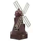 Cabilock Windmühlen-Dekoration aus Kunstharz Vintage-tischfigur im Niederländischen Stil Rustikale Windmühlenstatue für Schreibtisch Wohnzimmer und Garten