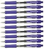 Soennecken Gelschreiber mit Druckmechanik | Gelstift – Gelroller – Geltintenroller – Rollerball | Weiche gummierte Griffzone für ermüdungsfreies Schreiben | Strichstärke 0,4 mm M | Farbe Blau | 10 Stü