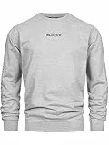 Indicode Herren INKorbin Sweatshirt mit RIPP-Bündchen und Rundhals-Ausschnitt | Sweater aus Baumwoll-Mix Lt Grey Mix, L