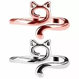 YUXIANLB Häkelringe, Spannringe zum Häkeln von Katzen, Kätzchenohren, Garnringe, verstellbare Größe, Stricken, Annulus, Metallgarn, Führungs-Fingerhalter, Ringe für Bastelarbeiten, Zubehör, niedliches
