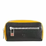 DUDU Bunte Unisex Schlüsseltasche in echtem Kalbsleder Schwarz