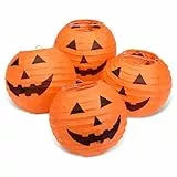 Kesote Lampions Halloween Laterne Papier Kürbis Papierlaterne Hängedeko Halloween Party Dekoration (10 Stück, 8”)