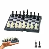 KOKOSUN Schachspiel Reise Set, Magnetisch Reisespiel Faltbares Brettspiele Leicht zu Tragen, Lernspielzeug/Geschenk für Kinder und Erwachsene (Schwarz und Weiß, 20×20cm)