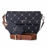 Lazarotti Palermo Umhängetasche Damen | verstellbarer Schultergurt | Halfmoon Bag 21cm