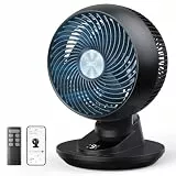 DREO 3D Tischventilator Sehr Leise 22 dB, Ventilator Klein mit Fernbedienung, 8,8 m/s Starker Luftstrom, 90° Oszillation, App & Sprachsteuerung, 9 Stufen, 8/12h Timer für Schlafzimmer & Büro