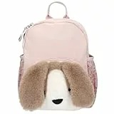 Depesche 13128 Princess Mimi Milo - Rucksack in Rosa, mit Hunde Motiv, Schlappohren und Plüsch, Tasche mit verstellbaren Trägern