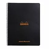 Rhodia 193039C Notizbuch (mit Doppelspirale, Dot grid, 80 Blatt, DIN A4+, 22,5 x 29,7 cm) 1 Stück schwarz