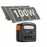 Tragbare Powerstation Mit 100W Solarpanel x 2, Solargenerator 1800W, 1024Wh LiFePO4 Akku, PD 100W, USB-C/AC/DC, Solarladung, für Camping, Notstrom, Outdoor