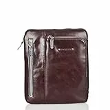 Piquadro – Herren-Schultertasche – Hochwertiges Leder – Mahagonifarben – Für Herren
