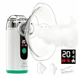 Inhalationsgerät, Ultra Leise Inhaliergeräte für Erwachsene and Kinder, Partikelgröße 1-5µm,2 Zeitgesteuerte Sprühmodi, Automatische Reinigungsfunktion, Tragbarer USB Aufladbarer inhalator