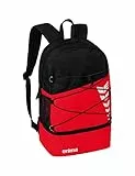 Erima Unisex Six Wings Rucksack mit Bodenfach (7232319), rot/schwarz, 1