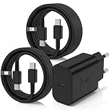 45W USB C Ladegerät Schnellladegerät für Samsung Galaxy S25 S24 S23 S22 S21 Ultra,Usb C Schnellladekabel 1M+2M mit Netzteil Ladegerät Adapter Fast Charger für S10 S9 S8 A55 A54 A53 5g/Tab S8/iPhone 16