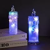 Kryvella 2 Stück LED Kerzen Tischlampe, Kerzen Deko Nachttischlampe Nachtlicht, Tischleuchte Für Abendessen, Lesen, Schlafzimmer, Garten