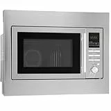 Bomann® 3in1 Einbau Mikrowelle mit Grill und Heißluft | Microwave mit 25L Garraum | 10 Automatikprogramme | 2 Auftaufunktioen | inkl. Grillrost und Drehteller (Ø 26 cm) | MWG 2216 H EB Edelstahl