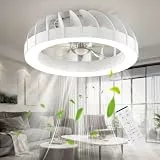 Ateroll Deckenventilator mit Beleuchtung, Ø46CM RGB Deckenventilator mit Licht und Fernbedienung, 6 Windstufen 3000K-6500K Dimmbare LED Leise Timer Deckenlampe mit Ventilator für Schlafzimmer, Wohn