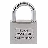 Burg-Wächter Vorhangschloss, Vorhängeschloss mit Schlüssel, Duo Set, 6,5 mm Bügelstärke, massives Aluminiumschloss, Innenwerk rostfrei, Gehärtet, Alutitan Duo 770 40 SB