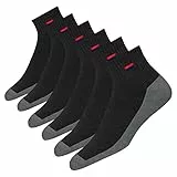 NAVYSPORT 6 Paar Sneaker Socken Herren Damen Sportsocken Kurze Baumwoll Socken Quarter Socken (Schwarz, 6 Paar, EU 47-49)
