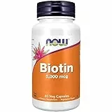 Now Foods, Biotin, 5000mcg, Vitamin B7, hochdosiert, 60 vegane Kapseln, Laborgeprüft, Glutenfrei, Sojafrei, Vegetarisch, ohne Gentechnik, Vitamin h