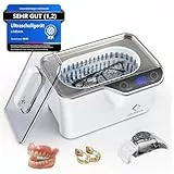 LifeBasis Ultraschallreinigungsgerät 600ml –48kHz Digitales Brillenreinigungsgerät mit 50W, 5 Modi & LED-Anzeige- Degas Ultraschallreiniger inkl. Korb &Uhrenhalter für Zahnersatz Schmuck Brillen Uhren