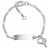 Herzengel ID Armband mit Herzengelchen 925er-Sterlingsilber rhodiniert Länge 12 cm plus 2 cm