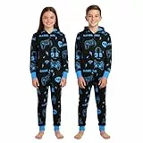 A2Z Einteiler, Einteiler, Kinder-Pyjama, Schlafanzug, Spielzeit, Outfit für Mädchen und Jungen, blau, 11-12 Jahre