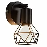 FORCOSO Deckenspots Schwarz - Vintage Deckenstrahler E14, 350° Verstellbare Wandstrahler 1 Flammig max. 40 Watt, Wandleuchte Innen für Wohnzimmer Schlafzimmer Büro Küche Flur - Ohne Leuchtmittel