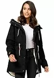 Navahoo Damen Winterjacke mit Teddyfell Winter Jacke warm gefüttert B991 [B991-Ireliaa-Schwarz-Gr.M]