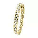 JOOP! Armband Edelstahl Damen Armschmuck, mit Zirkonia synth., 19+3 cm, Bicolor, Kommt in Schmuck Geschenk Box, 2039848
