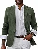 PaulJones Sakkos für Herren Trachte Anzugjacke Sportlich Modern 2 Knöpfe Olivgrün M