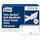 Tork Xpress weiche Multifold-Handtücher Weiß H2, Advanced-Qualität, 2-lagig, Zickzackfalz, saugfähig, 21 × 180 Tücher, 120398