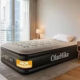OlarHike Luftbett 1 Person, Luftmatratze Selbstaufblasend mit integrierter Pumpe, Gästebett, Luftmatratze 90x200 für Camping oder Heimgebrauch - 90 x 200 x 46 cm