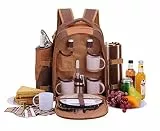 apollo walker Picknickrucksack 4 Personen Picknick Set (Set & Decke) mit Tasse Thermotasche Kühltaschen für Camping, Strand, Wandern Barun mit Tasse