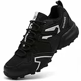 Mufanton Traillaufschuhe Herren Laufschuhe Straßenlaufschuhe Wanderschuhe Leicht Trekkingschuhe Walkingschuhe Sportschuhe Sneaker Outdoor Fitnessschuhe,Schwarz Silberfarben,EU42
