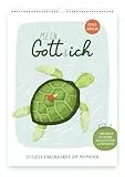 Mein Gott und ich: Zeitloser Kinderkalender zum Mutmachen: Ermutigende Bibelwahrheiten mit niedlichen, liebevollen Illustrationen, Beispielen für Bibelgeschichten und Kinderlieder auf der Rückseite