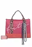 Fritzi Tote Bag Limited Summer Leo Pink Fruity Baumwollmix Damen Handtasche Shopper City Beach vegan abnehmbares Schulterband 14 x 39 x 29 cm, Pink