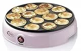 Bestron Poffertjes Maker im Retro Design, Mini Waffel Pfannkuchen Automat, mit Antihaftbeschichtung, Sweet Dreams, 800 W, Farbe: Rosa